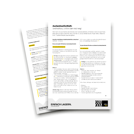 Mockup of the checklist for a stay abroad from Zebrabox