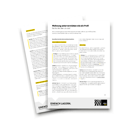 Diseño de la lista de comprobación de Zebrabox para un subalquiler