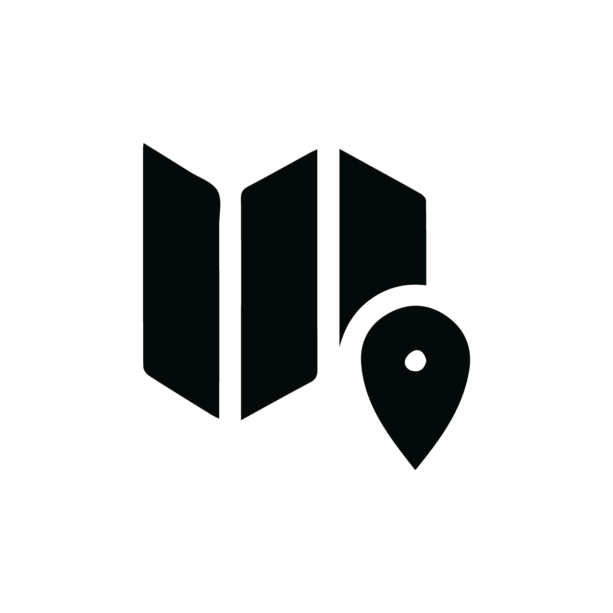 Icono con mapa y flecha de localización