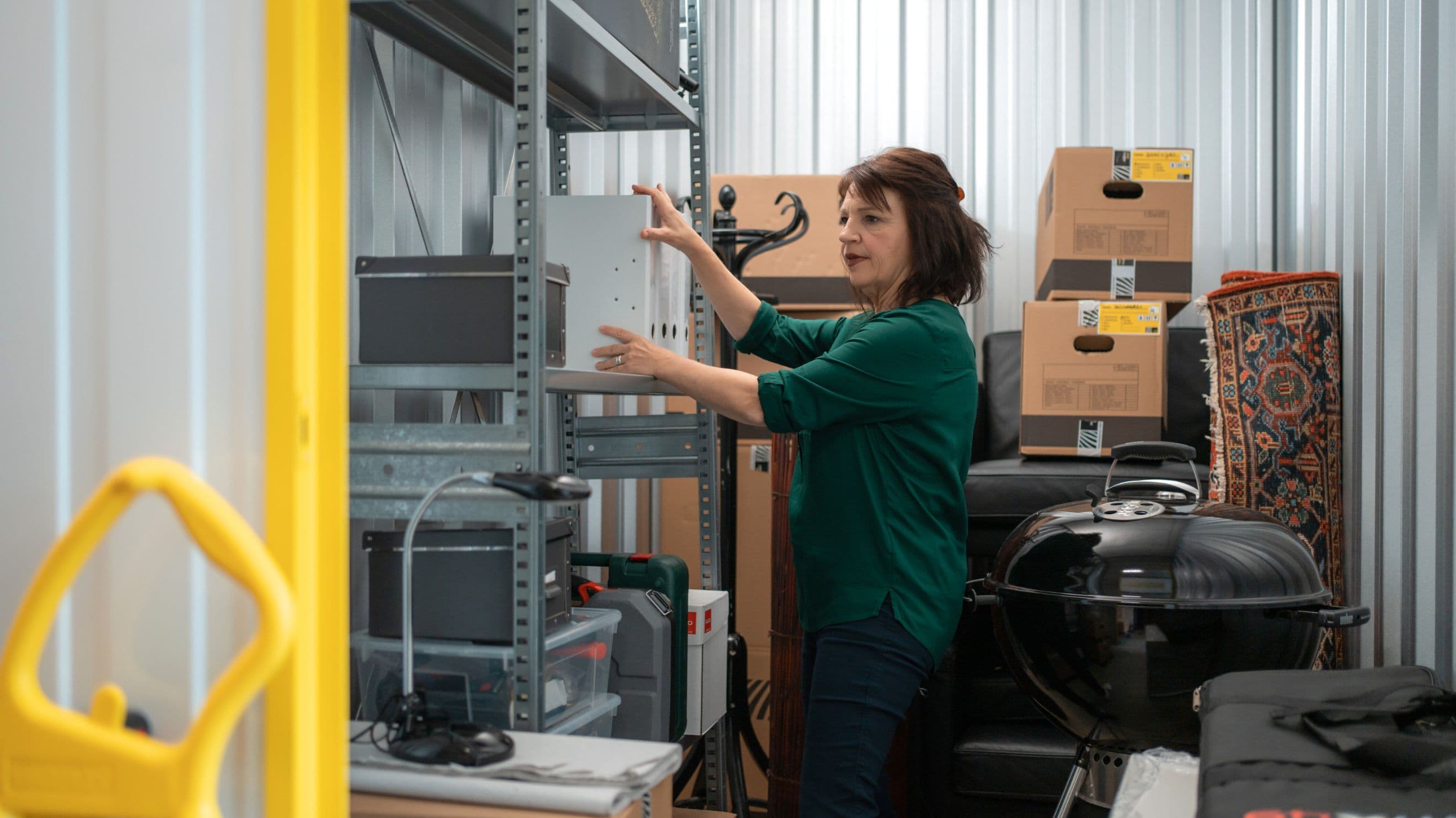 Woman ordering the storage room